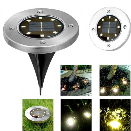 Уличный светильник на солнечной батарее Disk lights 8 LED - фото 1 - id-p153481805