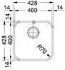 Мойка из нержавеющей стали, под столешницу 40х40 см квадратная Franke SVX 110-40, фото 2