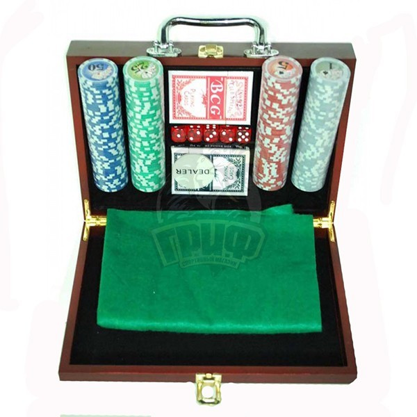 Набор для покера в чемодане сувенирный на 200 фишек (арт. 6642-S1)