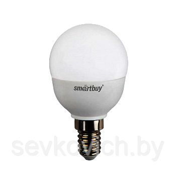 Лампа светодиодная шар Smartbuy-Р45-07W/4000/E14 - фото 1 - id-p153554144