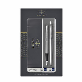 Подарочный набор шариковая ручка Jotter Stainless Steel GT и перьевая ручка Parker Jotter Stainless Steel GT