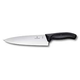 Нож разделочный, 20см широкое лезвие черный ,Victorinox в блистере
