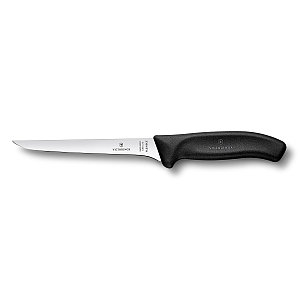Нож обвалочный, гибкое лезвие 15 см, черный Victorinox в блистере