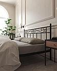 Кровать с изножьем Франческа (160х200/ноги металл/цвет Чёрный), фото 4