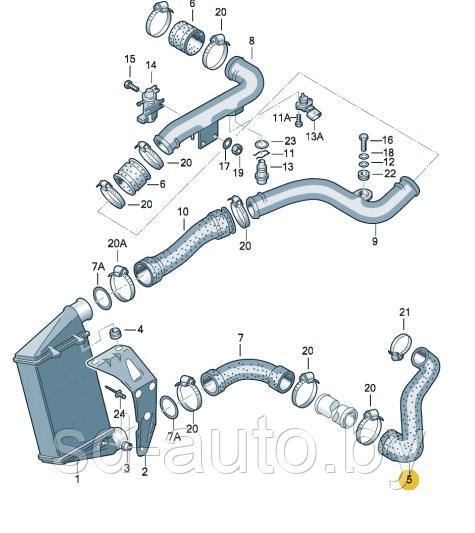 Патрубок интеркулера 1.9TDI - 8D0145828L