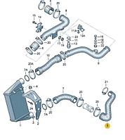 Патрубок интеркулера 1.9TDI - 8D0145828L