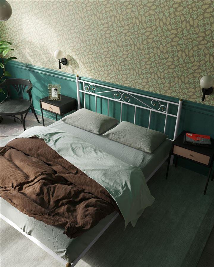 Кровать Франческа без изножья (160х200/ноги металл/цвет Белый) - фото 4 - id-p153574280