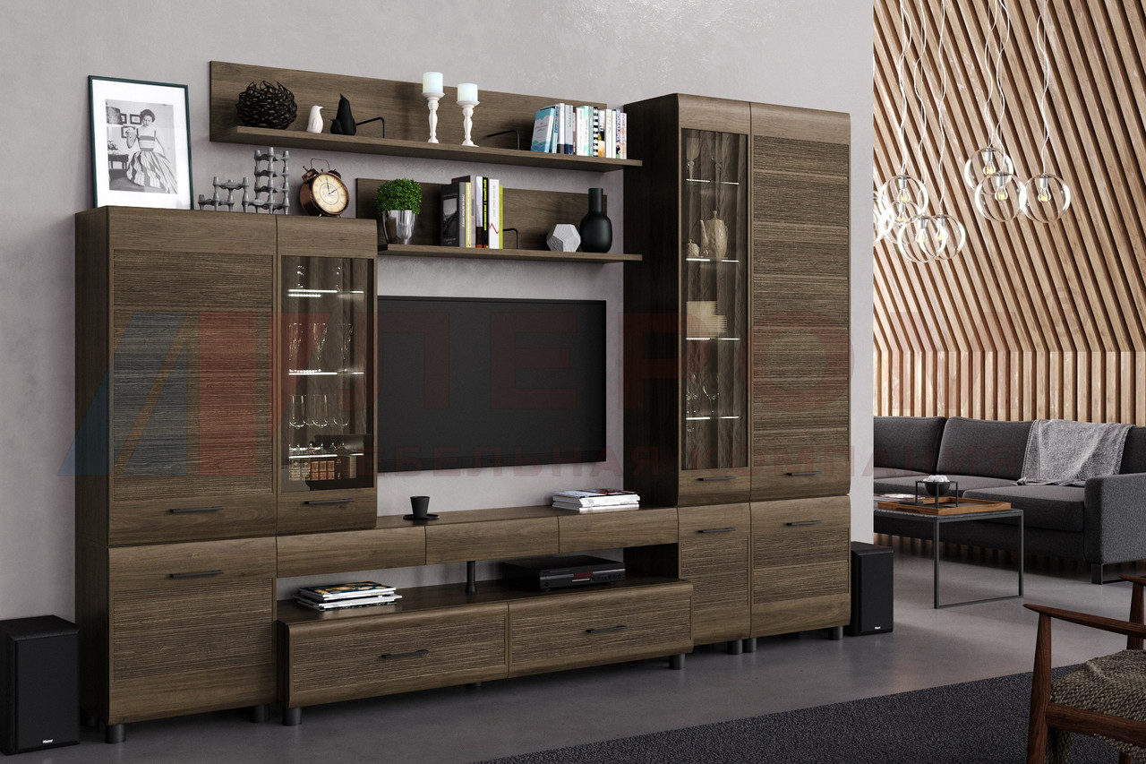 Набор мебели для гостинной Лером КАМЕЛИЯ 2 (Гикори Джексон темный)