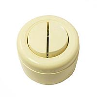 IE Выключатель двухклавишный, цвет слоновая кость