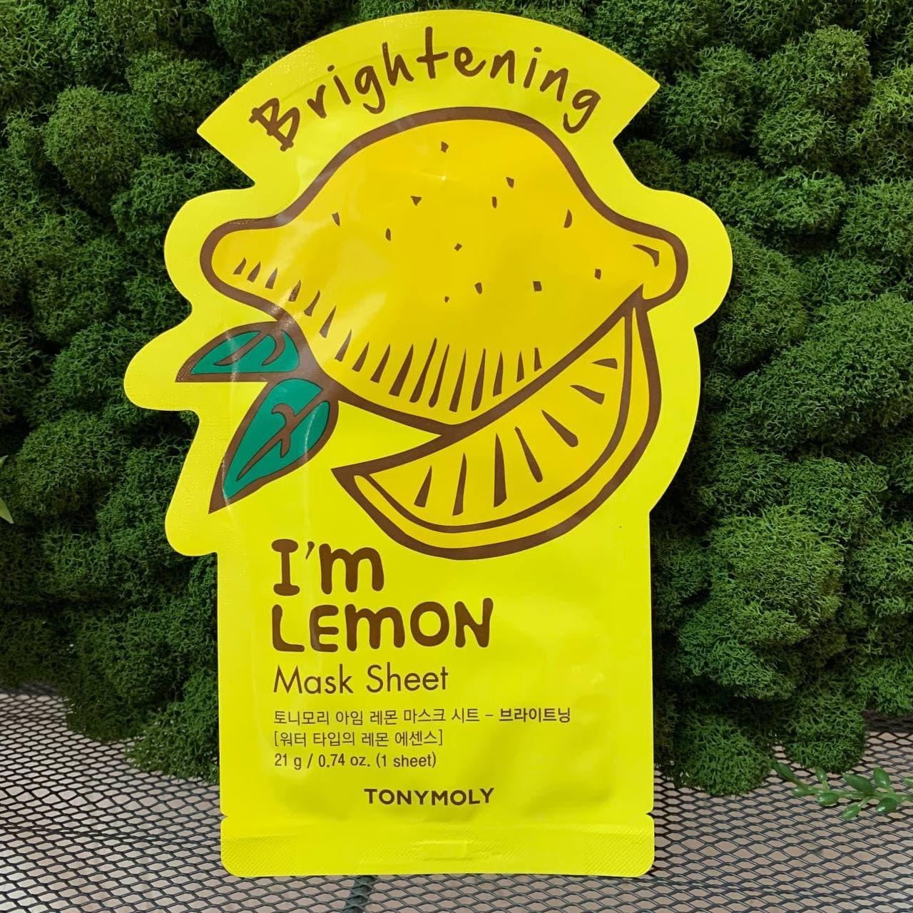 Тканевая маска Tony Moly с экстрактом лимона I`m Lemon Mask Sheet Brightening - фото 1 - id-p153583637