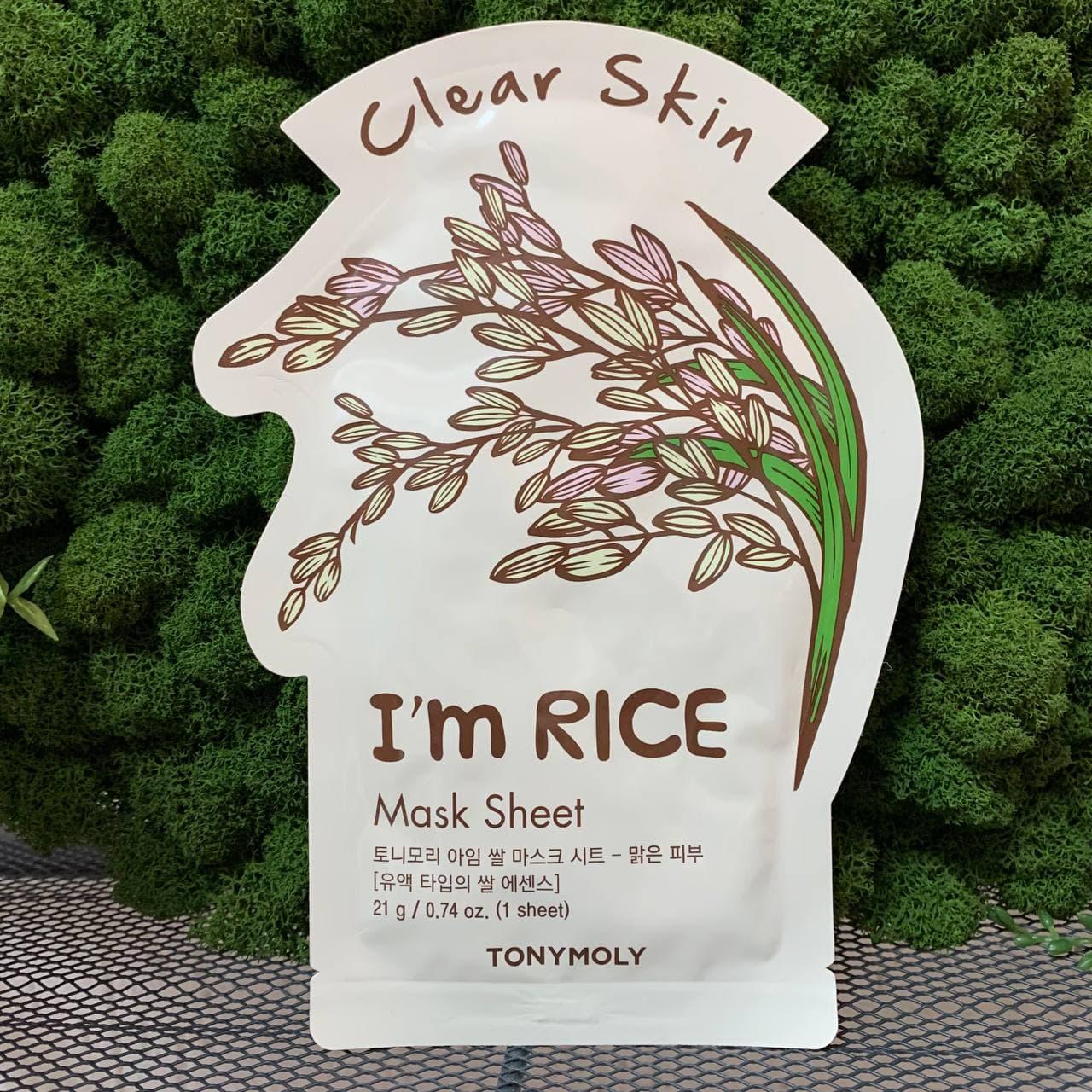 Тканевая маска Tony Moly с экстрактом риса I'm Rice Mask Sheet 21 мл - фото 1 - id-p153583664