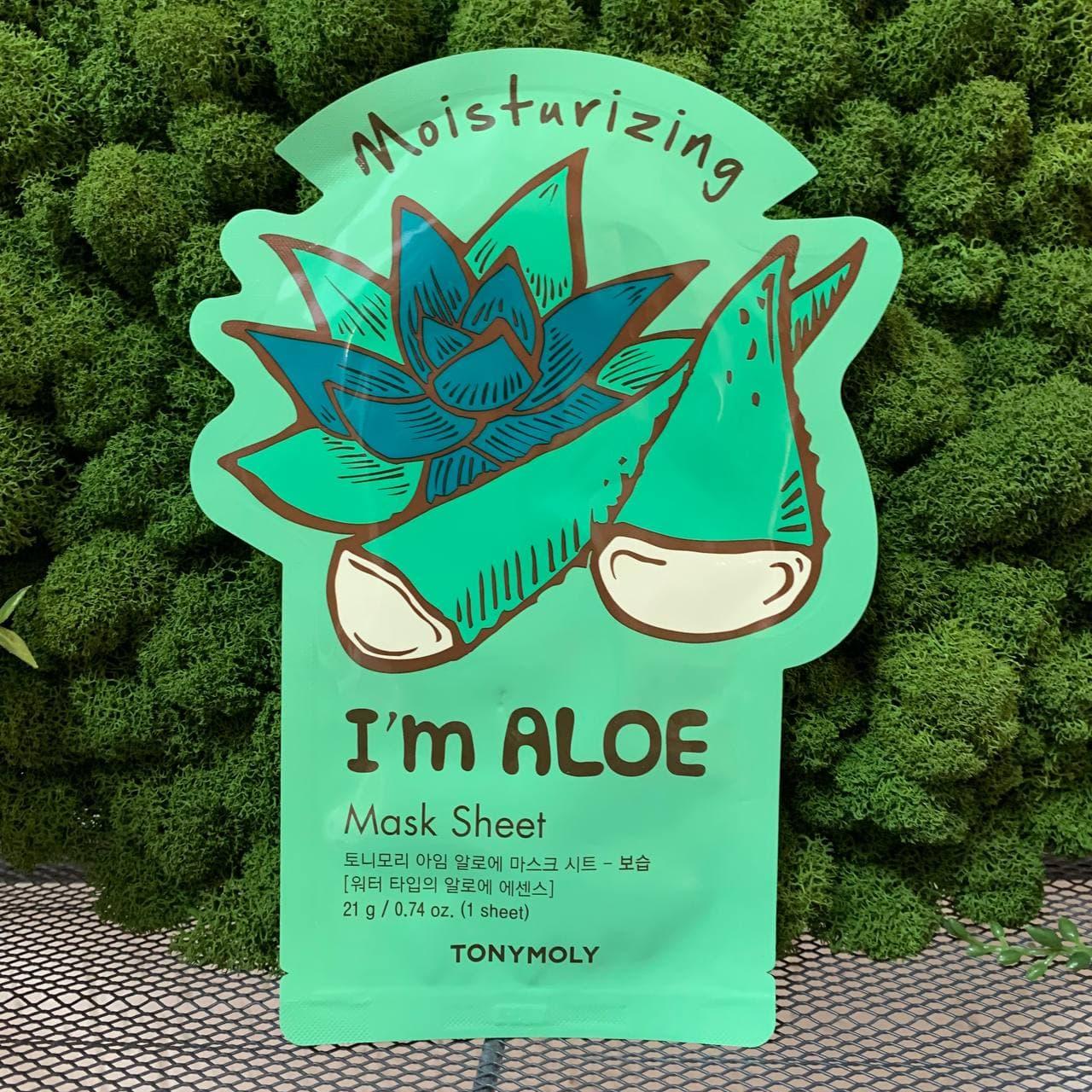 Тканевая маска Tony Moly с экстрактом алоэ I'm Aloe Mask Sheet 21 мл - фото 1 - id-p153583708