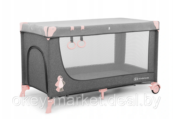 Детский манеж-кровать Kinderkraft JOY розовый, фото 3