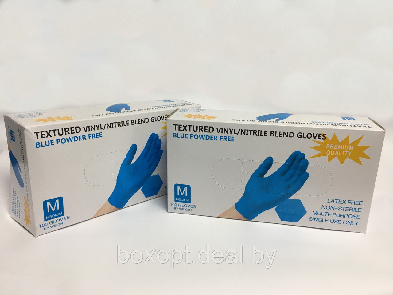 ТЕКСТУРИРОВАННЫЕ перчатки (голубые) Wally Plastic - 100 шт (50 пар) - фото 3 - id-p153596511
