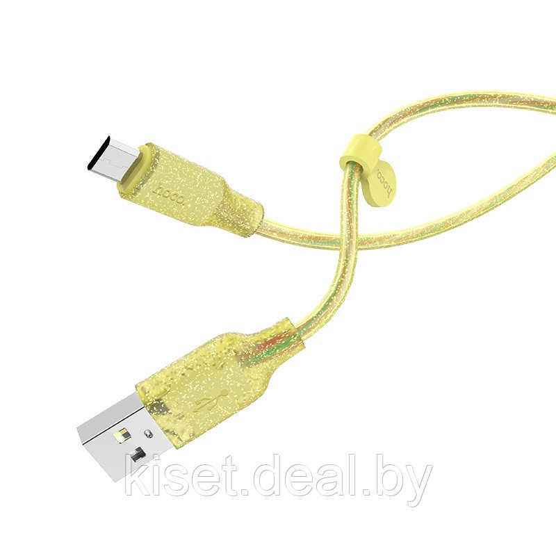 Кабель HOCO U73 Micro-USB 2.4A 1.2m желтый - фото 1 - id-p153597974