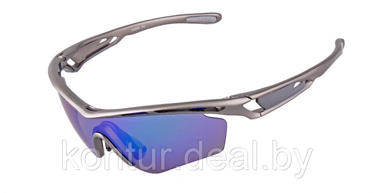 Очки солнцезащитные XQ505, (серый металлик / синие revo) +2 доп. линзы - фото 2 - id-p153633125