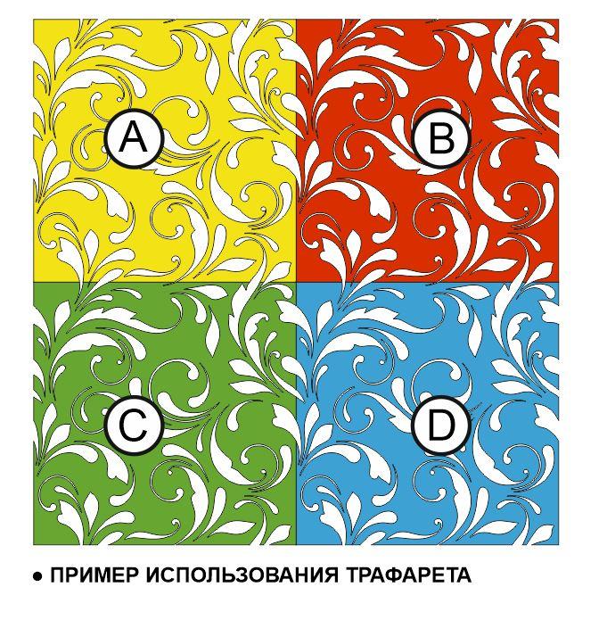 Трафарет для стен "Вензеля-1"/600х600мм/0,7мм/для декора и творчества/дизайн своими руками - фото 3 - id-p153637762