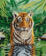 Набор для вышивания крестом "Тигр в воде".