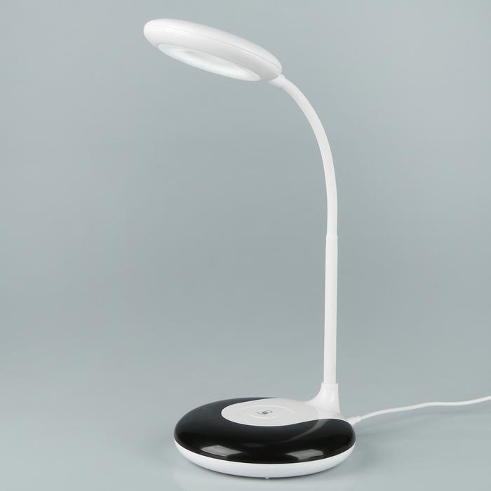 Лампа настольная сенсорная LED 3Вт USB 3АА "Озон" бело-чёрная 30х13х13 см - фото 1 - id-p153627124