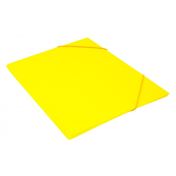Папка на резинке Бюрократ Double Neon DNE510YEL A4 пластик кор.30мм 0.5мм желтый(работаем с юр лицами и ИП) - фото 1 - id-p153780230