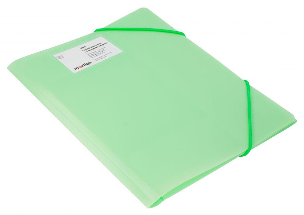 Папка на резинке Бюрократ Gems GEMPR05GRN A4 пластик кор.30мм 0.5мм зеленый турмалин карман(работаем с юр - фото 3 - id-p153780231