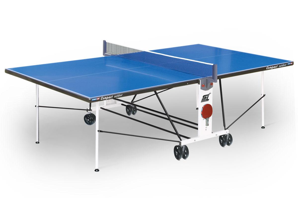 Теннисный стол START LINE Compact Outdoor-2 LX BLUE, 6044-1, с сеткой, композитный
