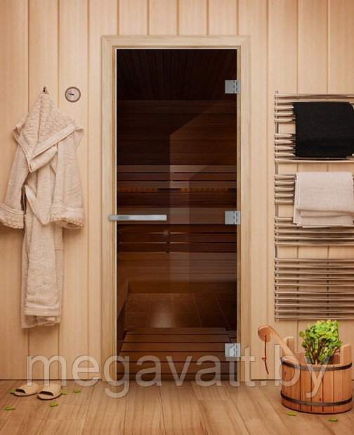 DoorWood 700x1900 "ЭТАЛОН" (бронза, 10мм, коробка Ольха) - фото 1 - id-p153789256