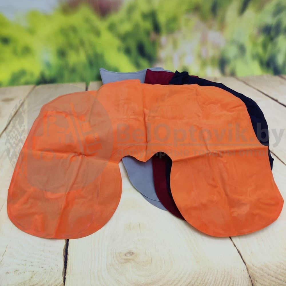Подушка надувная под голову для путешествий Travel Selectionмаска для сна Оранжевая - фото 8 - id-p153787353