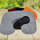 Подушка надувная под голову для путешествий Travel Selectionмаска для сна Светло-серая, фото 6