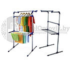 Двухуровневая вешалка (стойка-сушилка) для одежды Multi-Purpose Drying Rack, Stainless Steel напольная,, фото 10
