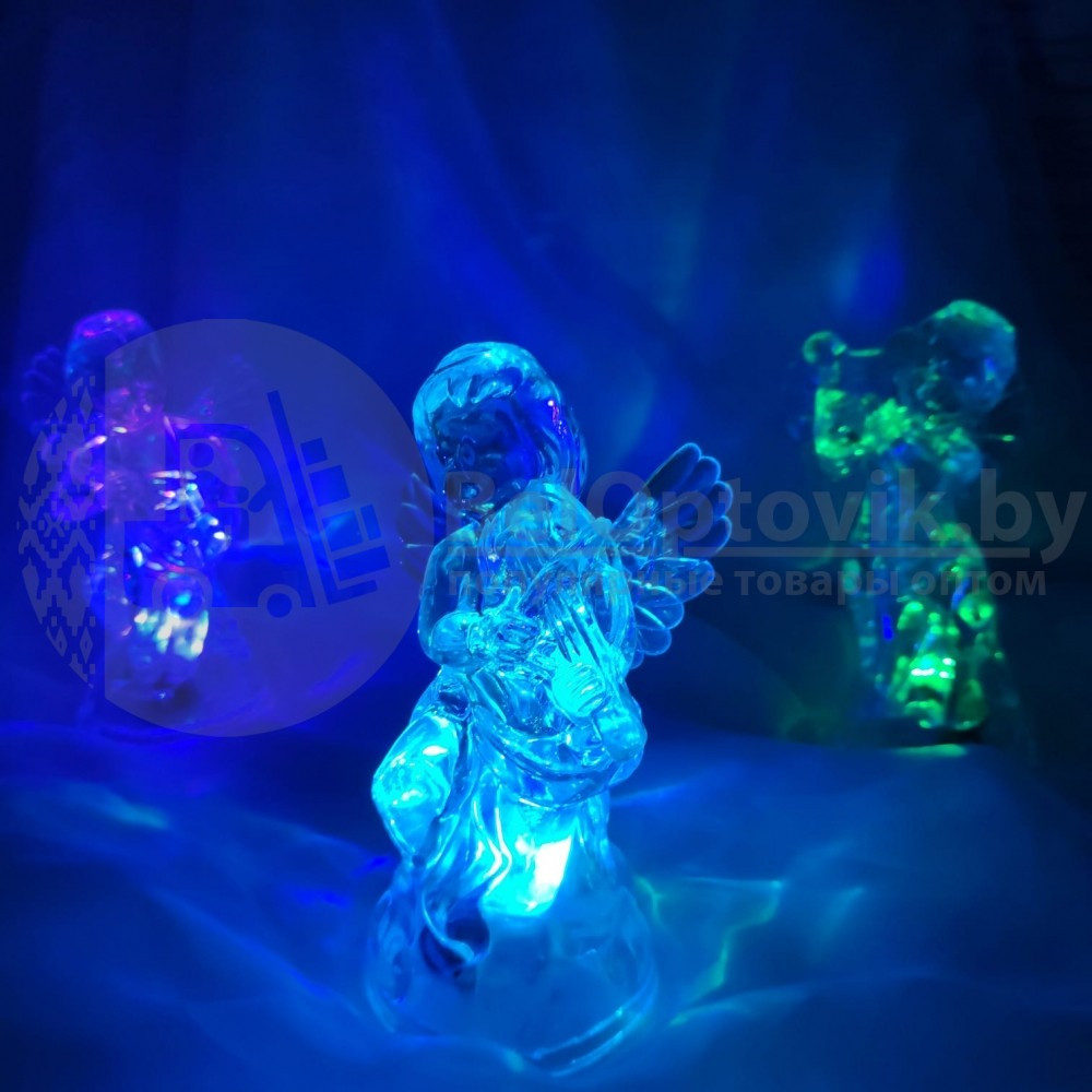 Фигурка светодиодная Ангелок Амур Led 7 цветов С арфой - фото 10 - id-p153789665