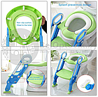 Детское сиденье накладка на унитаз с лестницей Potty Training Seat/ мягкое сидение  Мятный, фото 5