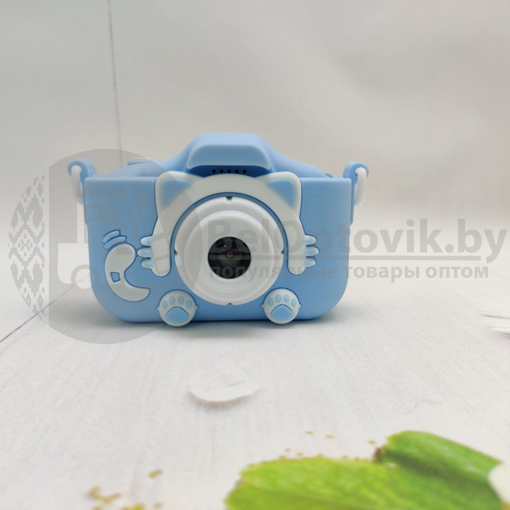(VIP качество) Детский фотоаппарат Childrens Fun Camera Моя первая селфи камера 2 Голубой котик - фото 3 - id-p153787520