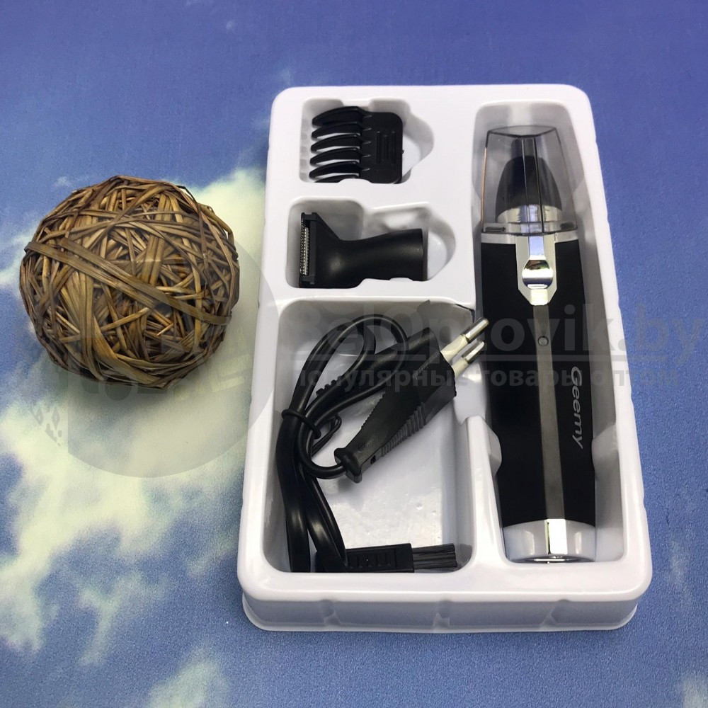 Универсальный аккумуляторный триммер Geemy GM-3110 для стрижки волос 2 в 1 (насадки для ушей, носа, висков и - фото 3 - id-p153787667