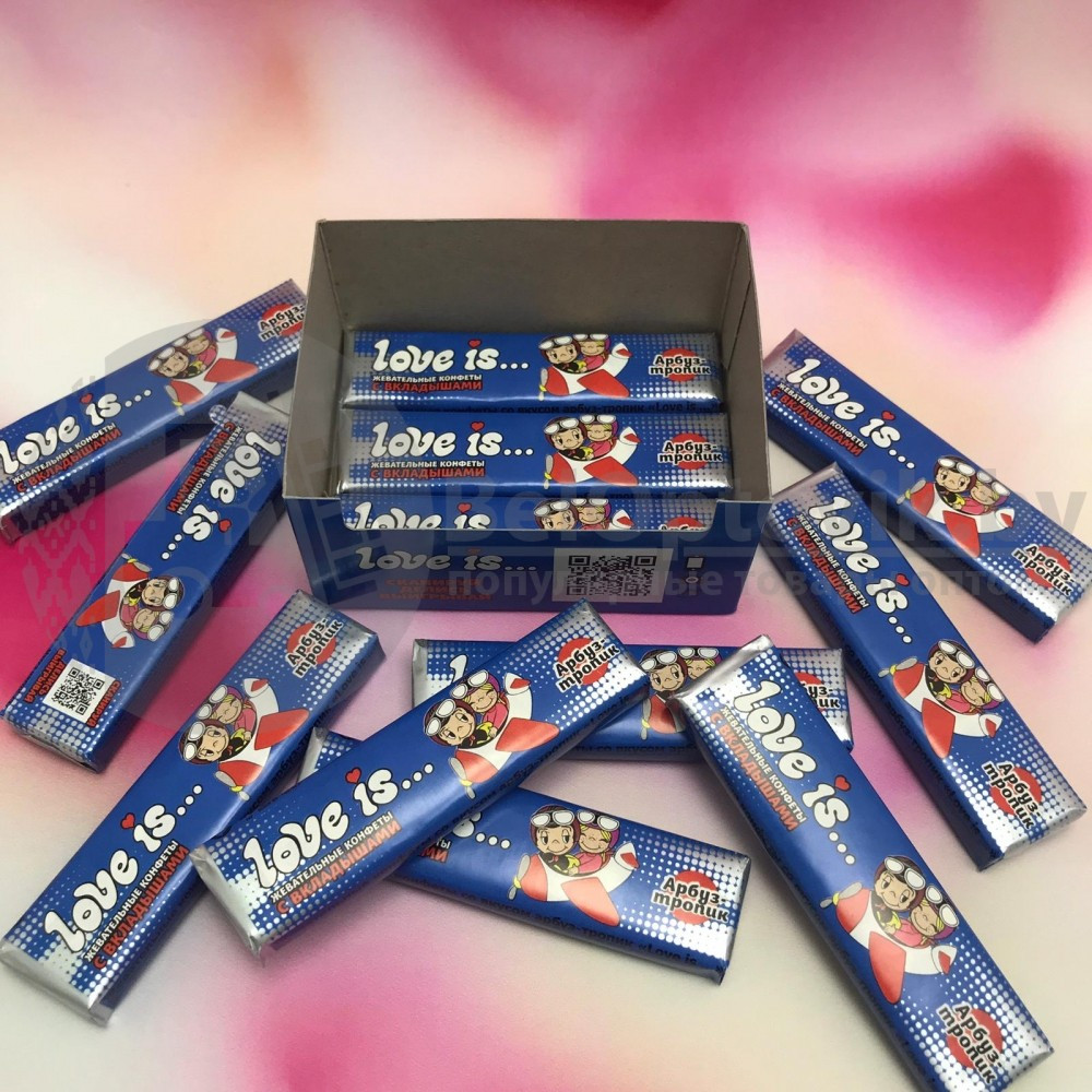 Уценка Блок жевательных конфет с вкладышами Love is..(12 пластин по 5 конфет в каждой. всего 60 конфет) - фото 9 - id-p153788225
