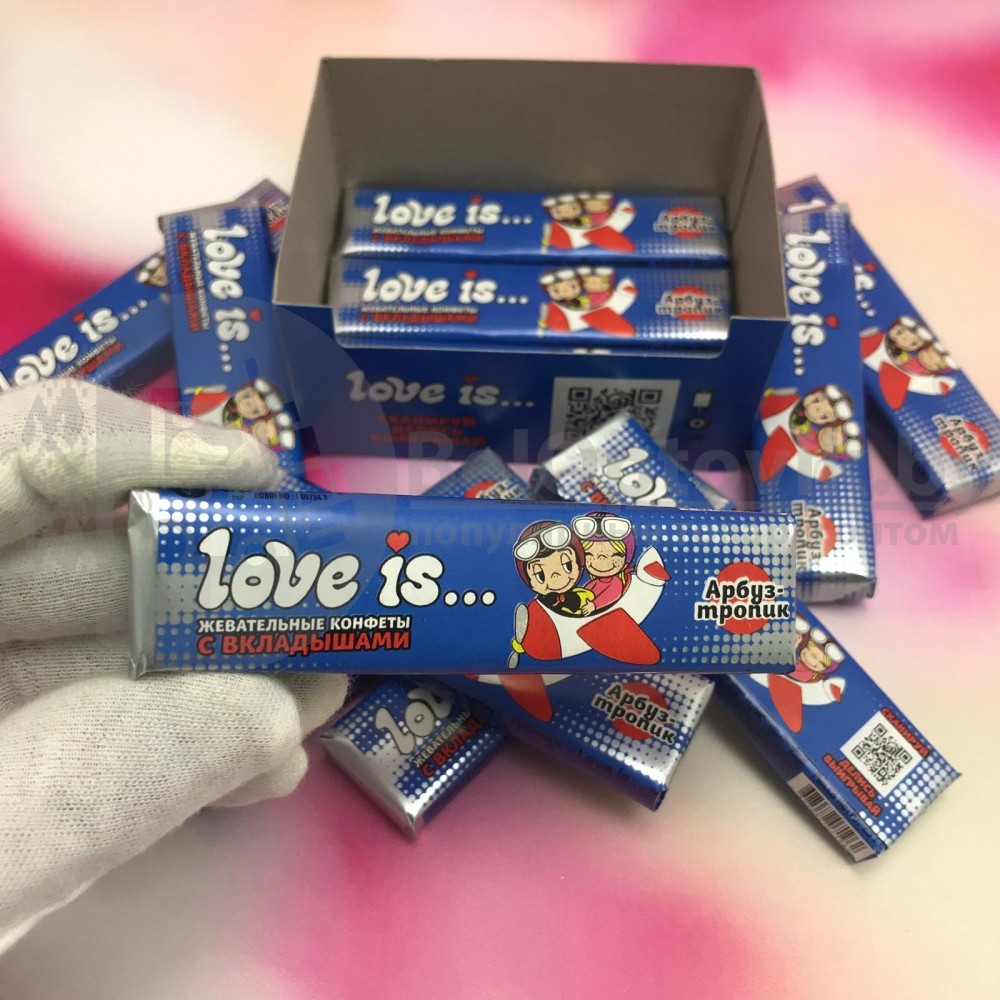 Уценка Блок жевательных конфет с вкладышами Love is..(12 пластин по 5 конфет в каждой. всего 60 конфет) - фото 10 - id-p153788225