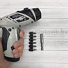 Шуруповерт X-Power Cordless Screwdriver на батарейках с набором бит KCS-616 Серый, фото 4