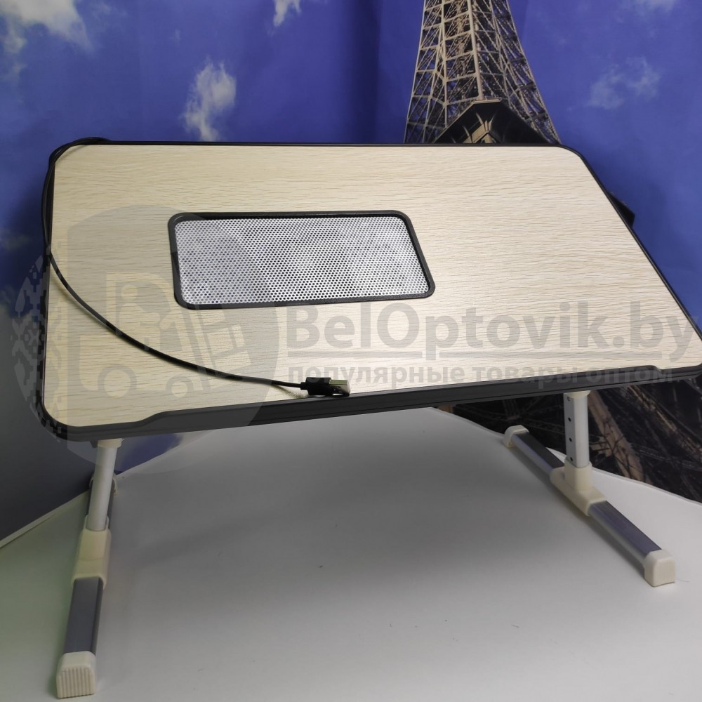 Портативный (складной) эргономичный стол для ноутбука с охлаждением (1 вентилятор вентиляция) Elaptop Desk 52 - фото 8 - id-p153788809