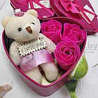 УЦЕНКА Подарочный набор мыло Роза и Мишка в ассортименте  Ярко розовый, фото 5