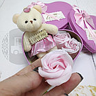 УЦЕНКА Подарочный набор мыло Роза и Мишка в ассортименте  Ярко розовый, фото 6