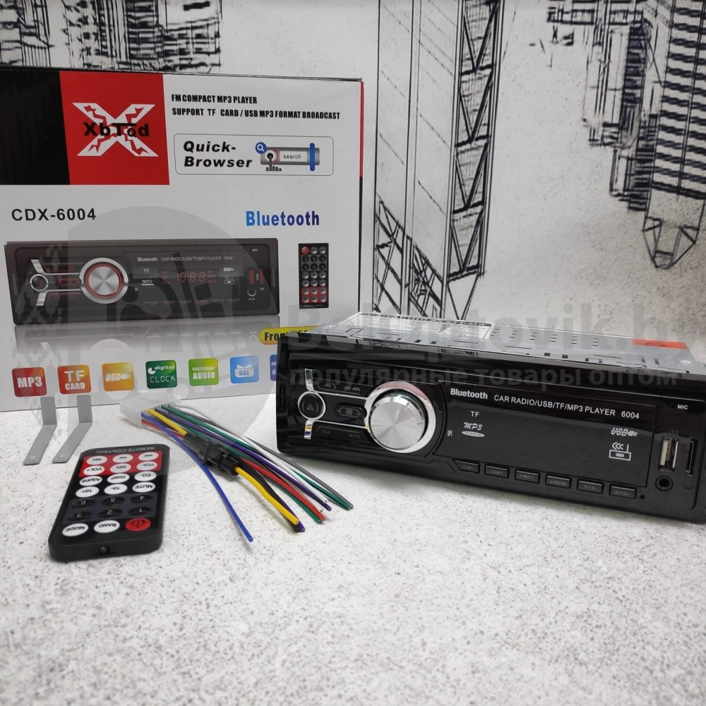 Автомагнитола MP3 CDX-6004 с функцией Bluetooth пульт (Цена - качество) - фото 2 - id-p153788838