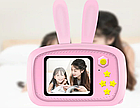 Детский фотоаппарат Зайчик с ушками  Zup Childrens Fun Camera со встроенной памятью и играми  РОЗОВЫЙ, фото 2