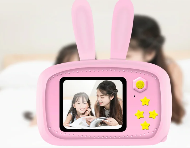 Детский фотоаппарат Зайчик с ушками Zup Childrens Fun Camera с играми РОЗОВЫЙ - фото 2 - id-p124346390