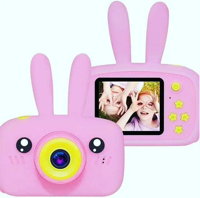 Детский фотоаппарат Зайчик с ушками Zup Childrens Fun Camera с играми РОЗОВЫЙ - фото 4 - id-p124346390