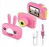 Детский фотоаппарат Зайчик с ушками  Zup Childrens Fun Camera с играми ГОЛУБОЙ, фото 7