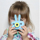 Детский фотоаппарат Зайчик с ушками  Zup Childrens Fun Camera со встроенной памятью и играми ГОЛУБОЙ, фото 2