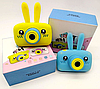 Детский фотоаппарат Зайчик с ушками  Zup Childrens Fun Camera с играми ГОЛУБОЙ, фото 4