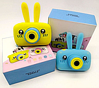 Детский фотоаппарат Зайчик с ушками  Zup Childrens Fun Camera с играми ЖЕЛТЫЙ, фото 2