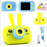 Детский фотоаппарат Зайчик с ушками Zup Childrens Fun Camera с играми ЖЕЛТЫЙ