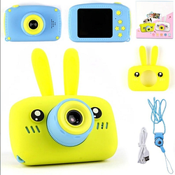 Детский фотоаппарат Зайчик с ушками  Zup Childrens Fun Camera с играми ЖЕЛТЫЙ